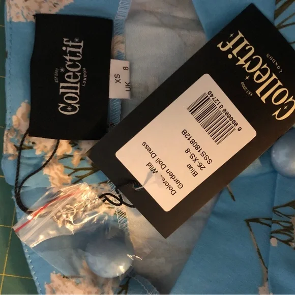 XS NWT Collectif Wildflower Dolores Puff Sleeve Dress Retro Cottagecore Modcloth - Picture 3 of 4